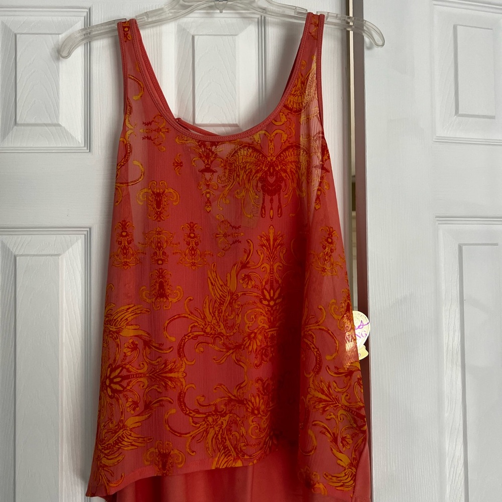 Princess Vera Wang Pink and Orange Sheer Tank Top